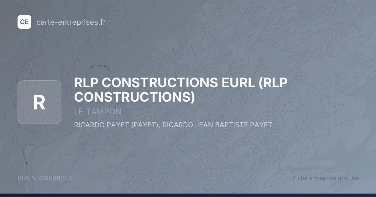 RLP CONSTRUCTIONS EURL (RLP CONSTRUCTIONS) — 789698248 — fiche entreprise