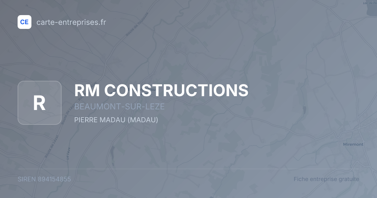 RM CONSTRUCTIONS — 894154855 — fiche entreprise