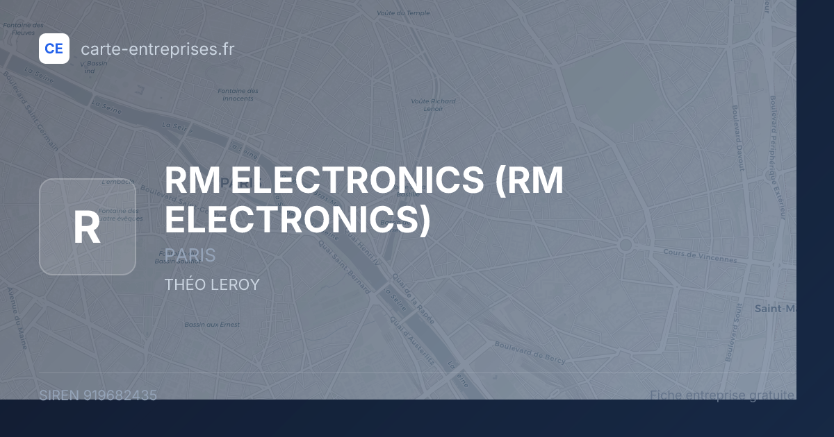 RM ELECTRONICS — 919682435 — fiche entreprise