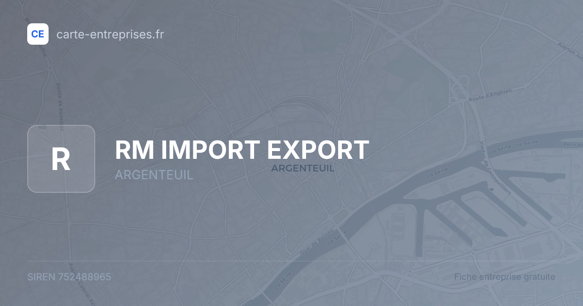 RM IMPORT EXPORT — 752488965 — fiche entreprise