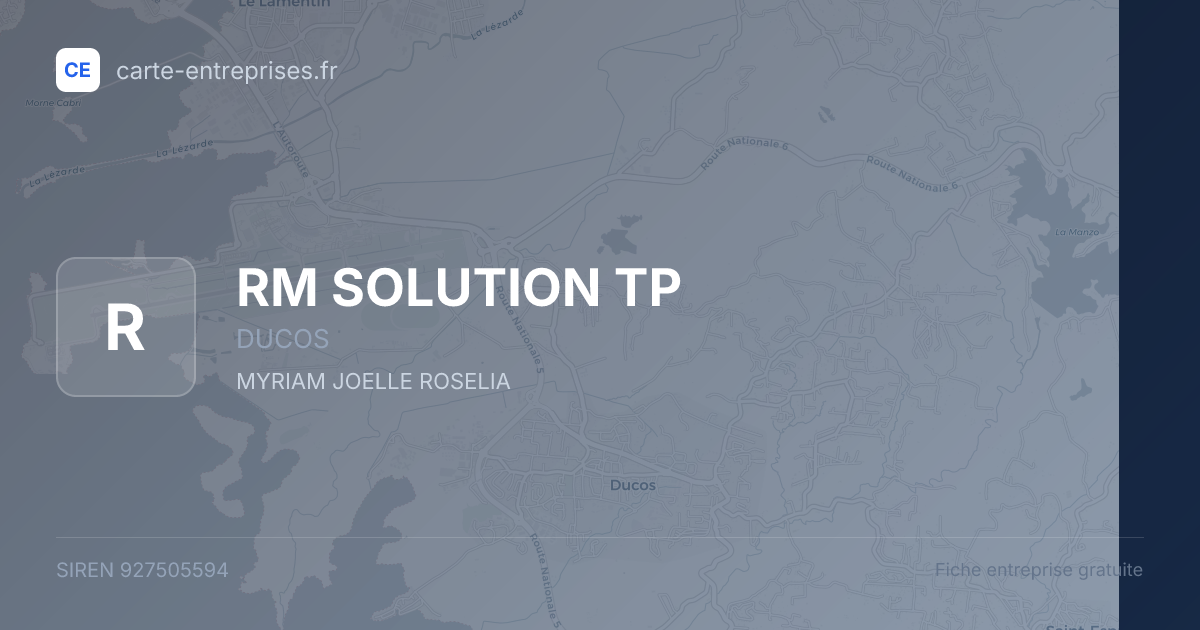 RM SOLUTION TP — 927505594 — fiche entreprise