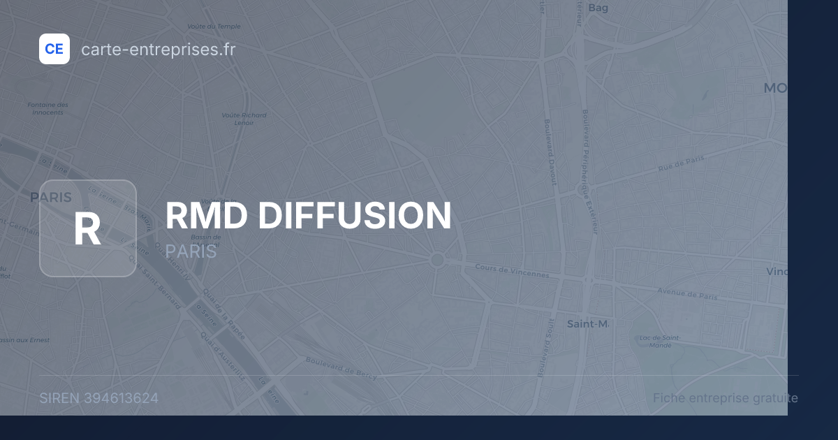 RMD DIFFUSION — 394613624 — fiche entreprise