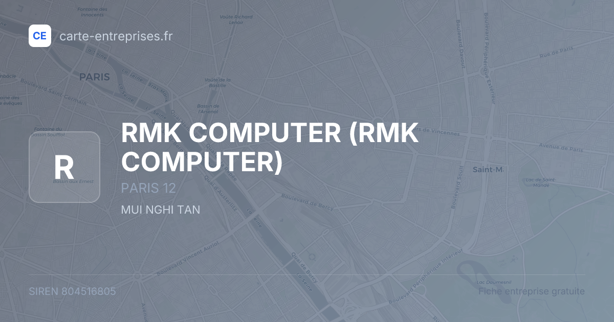 RMK COMPUTER — 804516805 — fiche entreprise