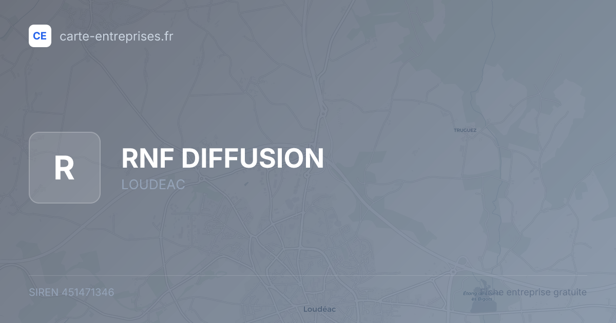 RNF DIFFUSION — 451471346 — fiche entreprise