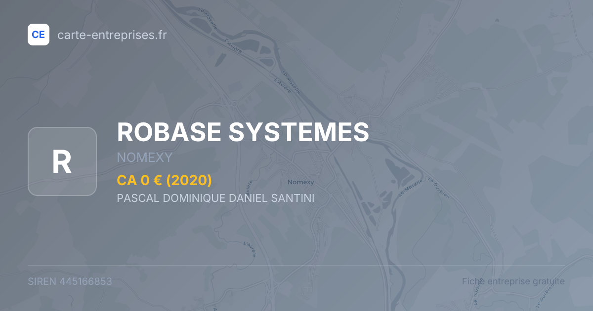 ROBASE SYSTEMES — 445166853 — fiche entreprise