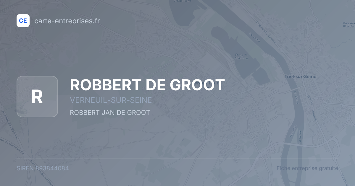 ROBBERT DE GROOT — 893844084 — fiche entreprise