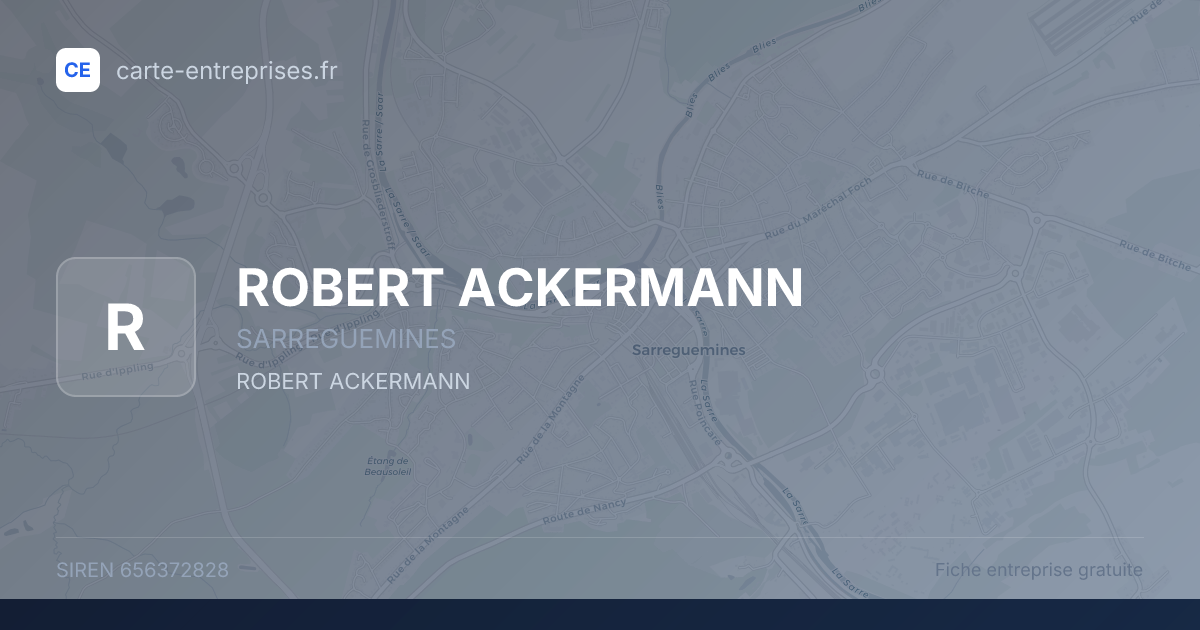 ROBERT ACKERMANN — 656372828 — fiche entreprise