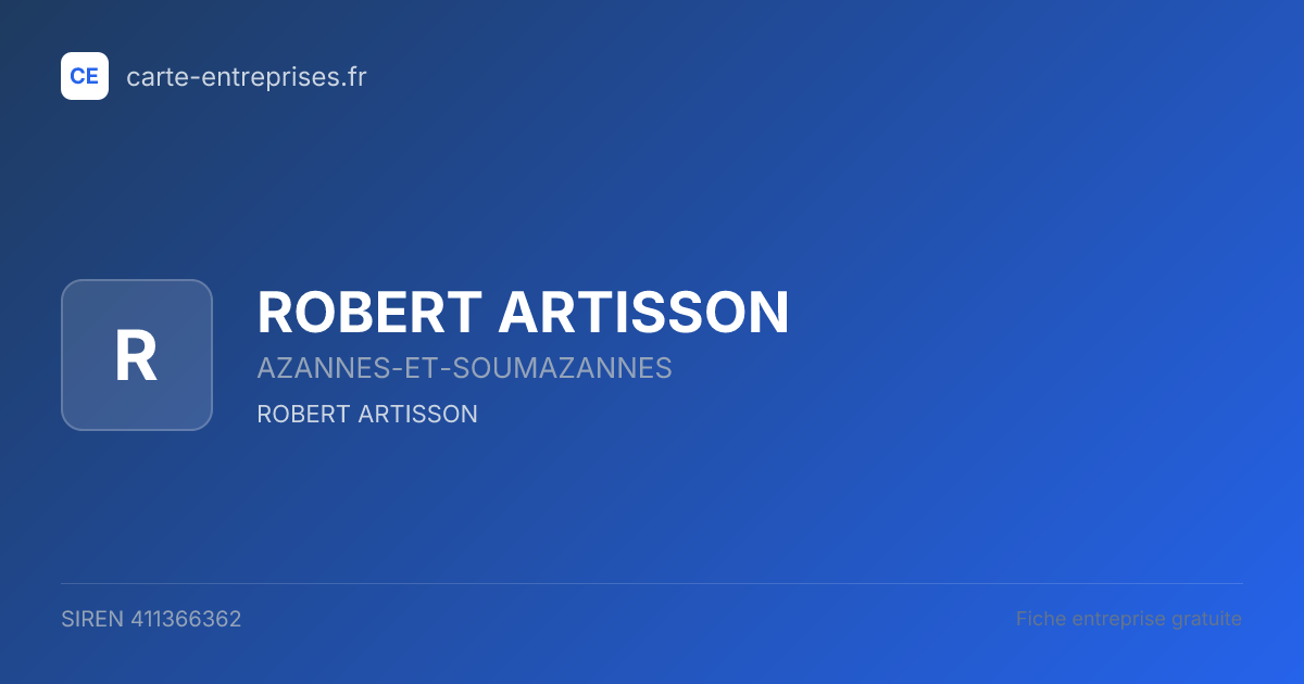 ROBERT ARTISSON — 411366362 — fiche entreprise