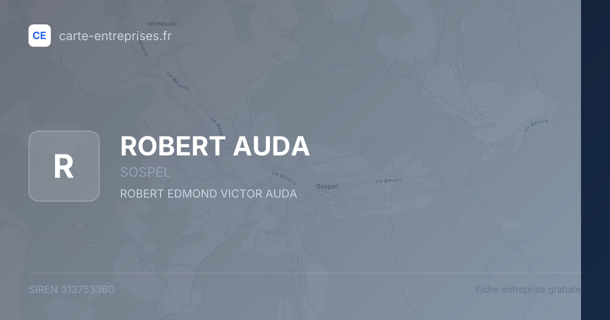 ROBERT AUDA — 313753360 — fiche entreprise
