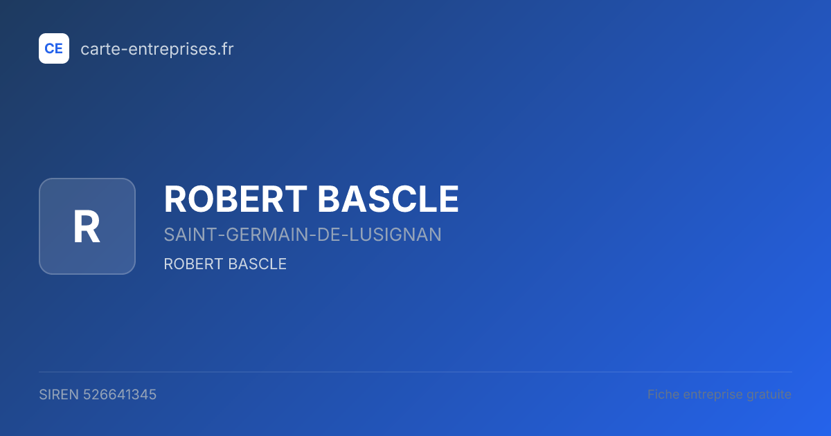 ROBERT BASCLE — 526641345 — fiche entreprise