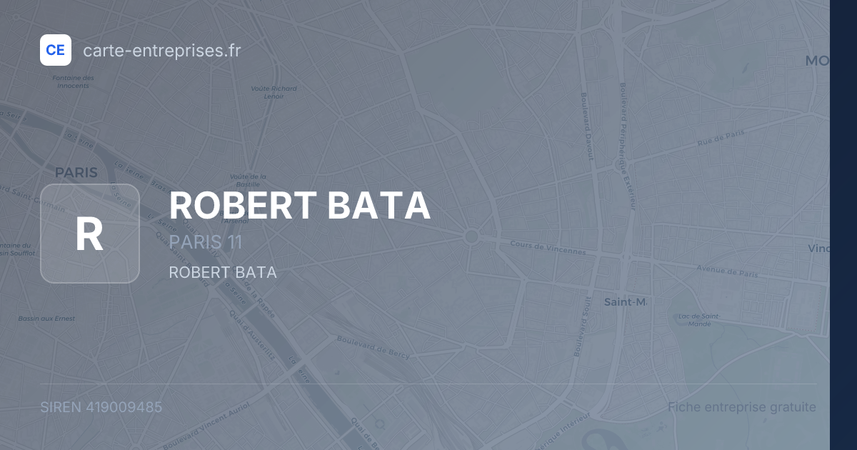 ROBERT BATA — 419009485 — fiche entreprise