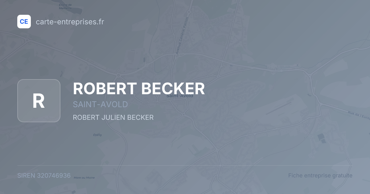 ROBERT BECKER — 320746936 — fiche entreprise