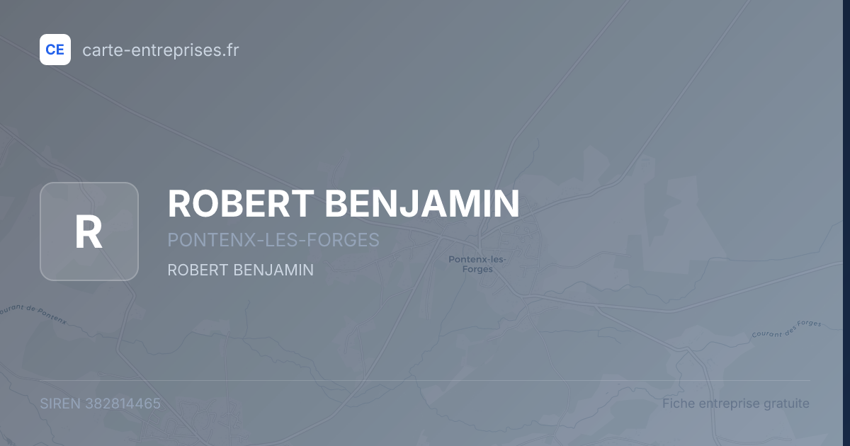 ROBERT BENJAMIN — 382814465 — fiche entreprise