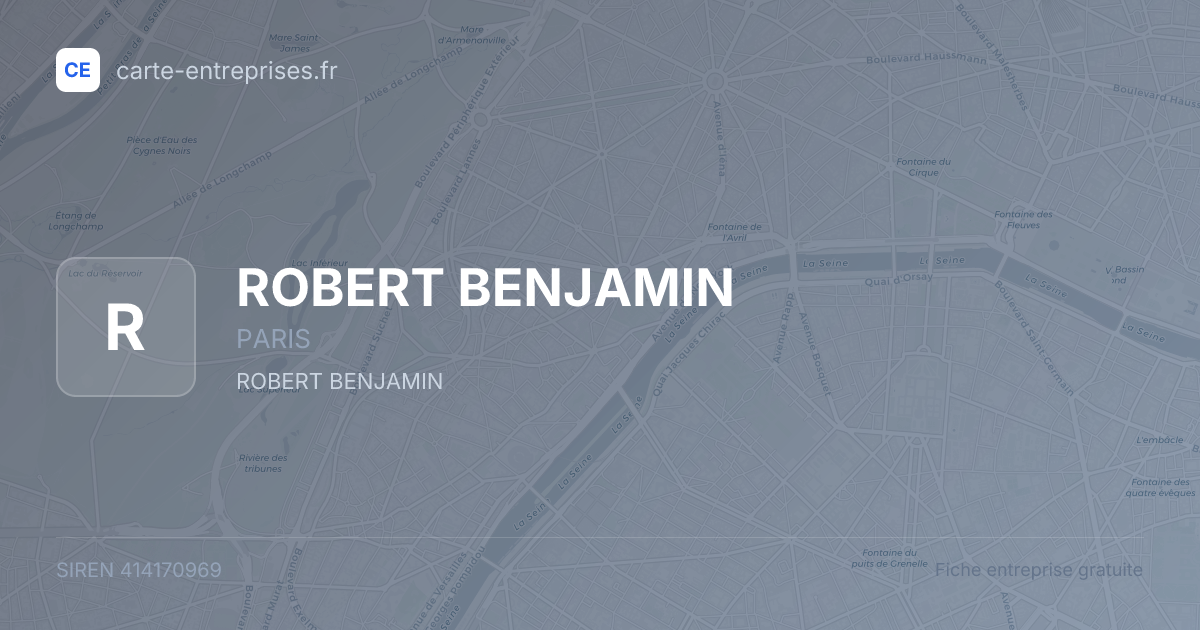 ROBERT BENJAMIN — 414170969 — fiche entreprise
