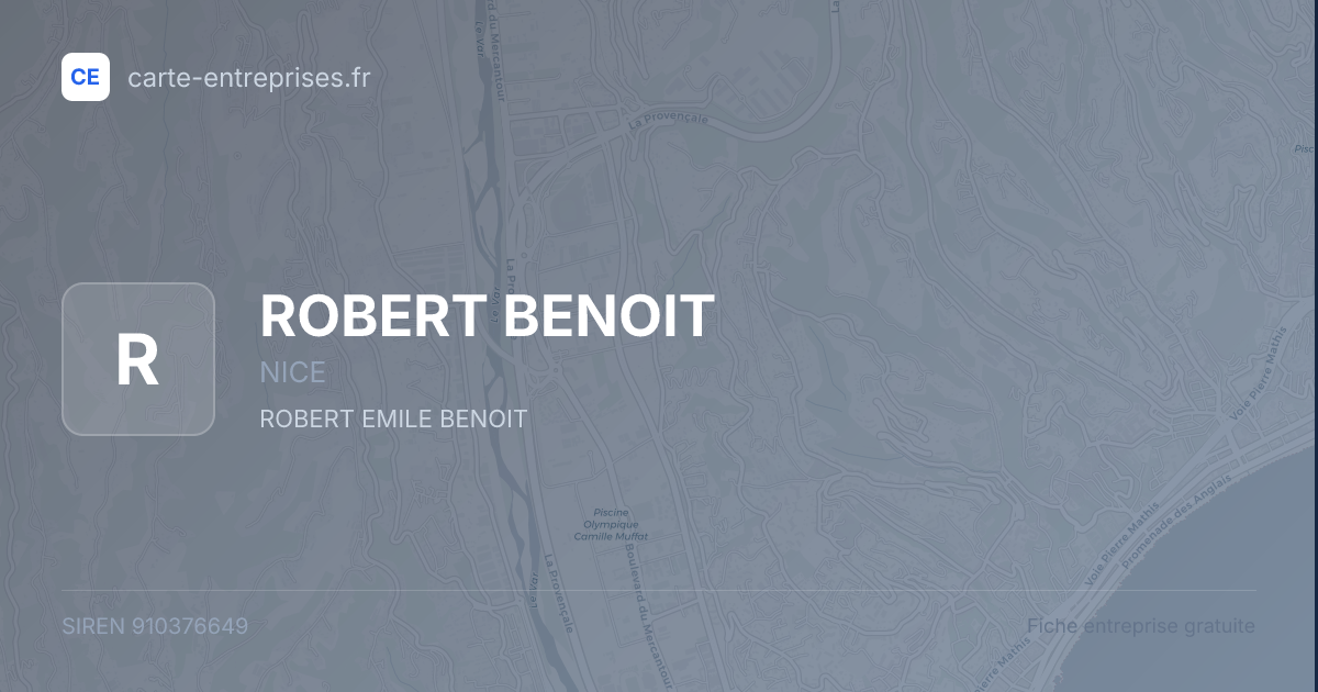 ROBERT BENOIT — 910376649 — fiche entreprise