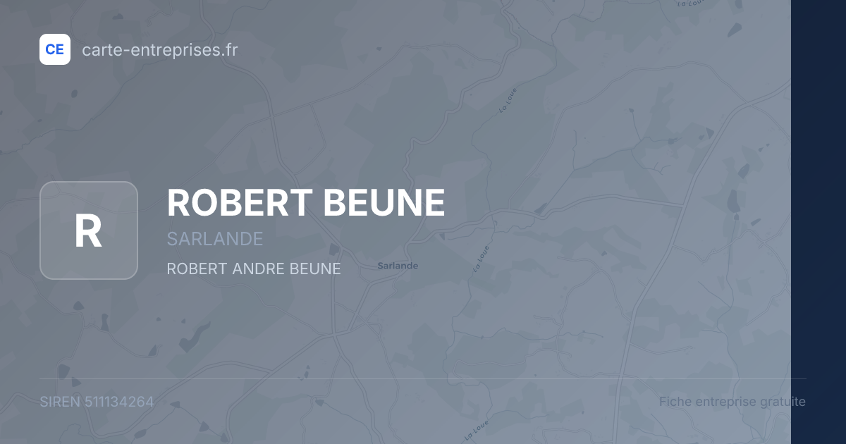 ROBERT BEUNE — 511134264 — fiche entreprise