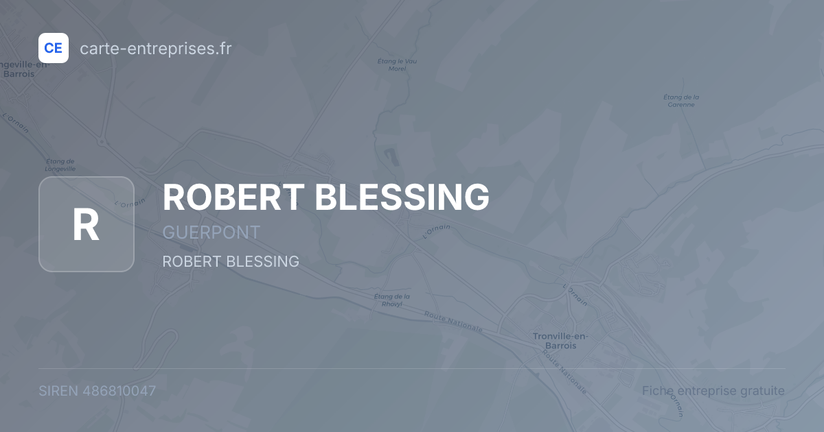 ROBERT BLESSING — 486810047 — fiche entreprise