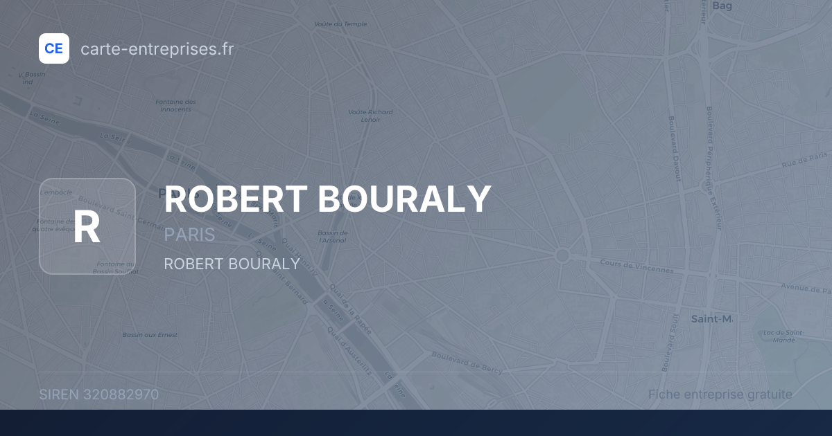 ROBERT BOURALY — 320882970 — fiche entreprise