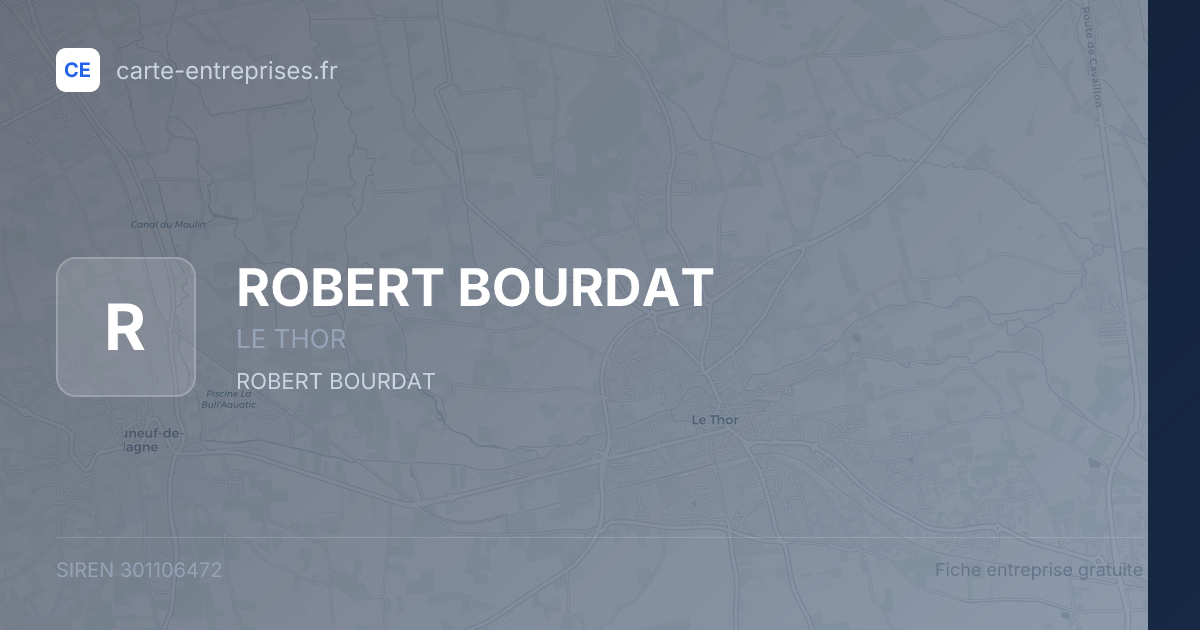 ROBERT BOURDAT — 301106472 — fiche entreprise