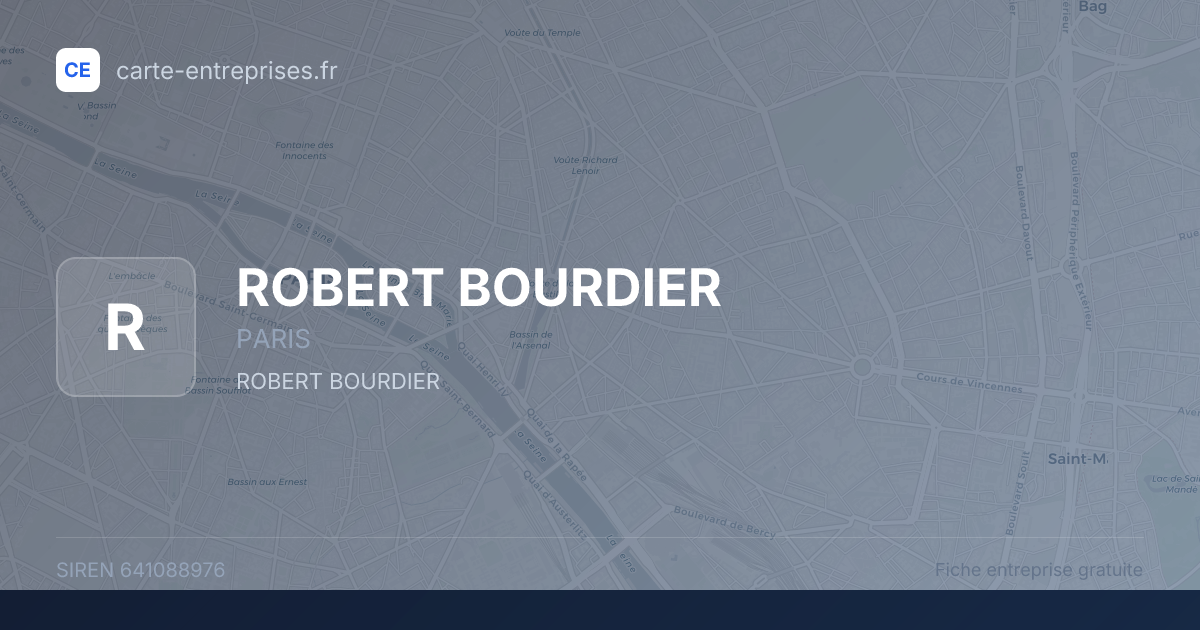 ROBERT BOURDIER — 641088976 — fiche entreprise