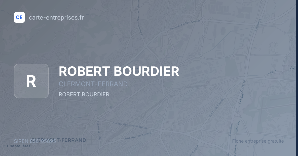 ROBERT BOURDIER — 856105895 — fiche entreprise