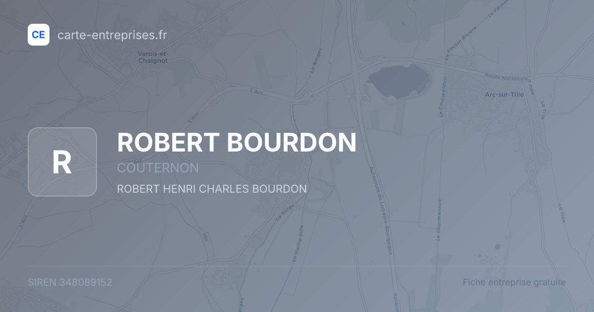 ROBERT BOURDON — 348089152 — fiche entreprise