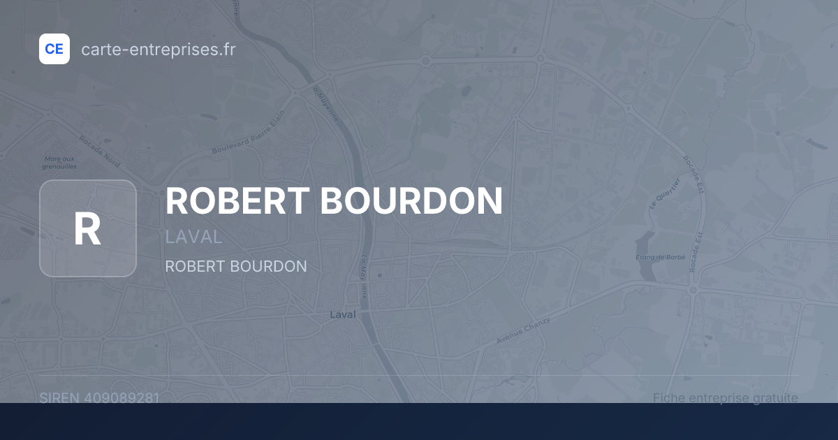 ROBERT BOURDON — 409089281 — fiche entreprise