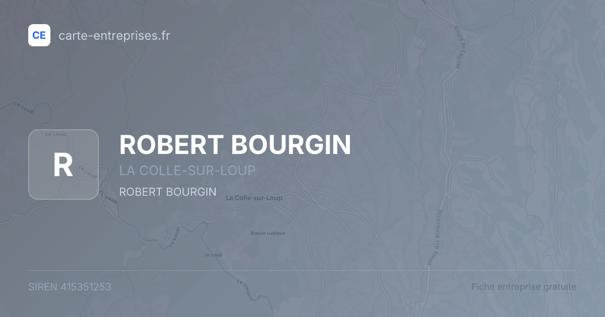 ROBERT BOURGIN — 415351253 — fiche entreprise