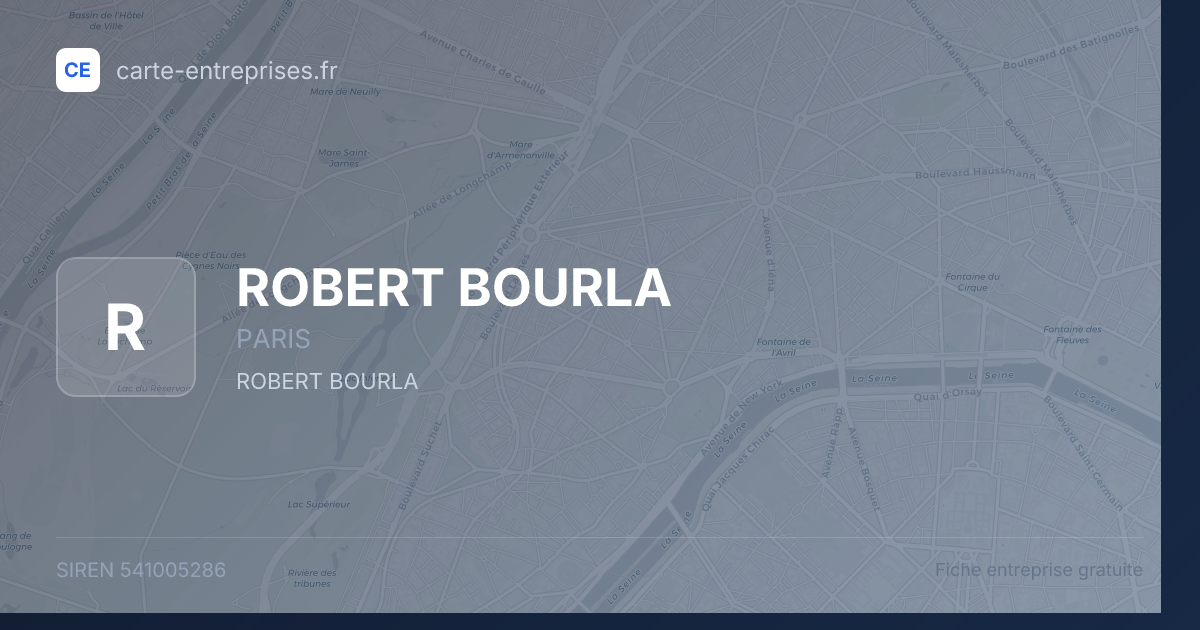 ROBERT BOURLA — 541005286 — fiche entreprise