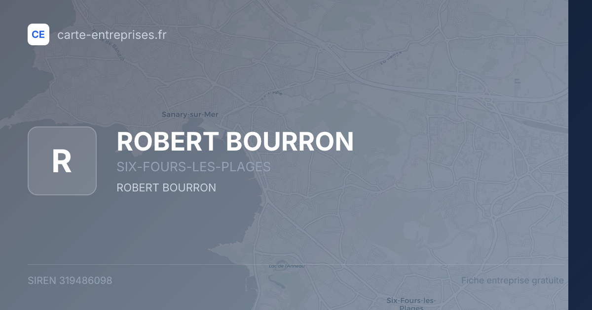 ROBERT BOURRON — 319486098 — fiche entreprise