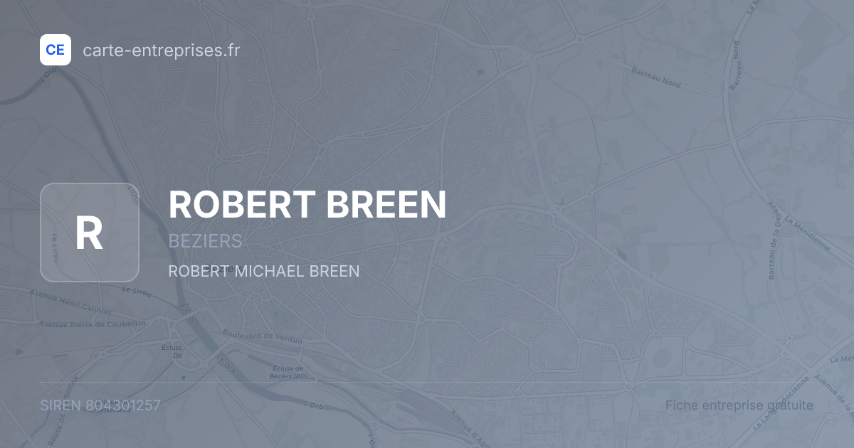ROBERT BREEN — 804301257 — fiche entreprise