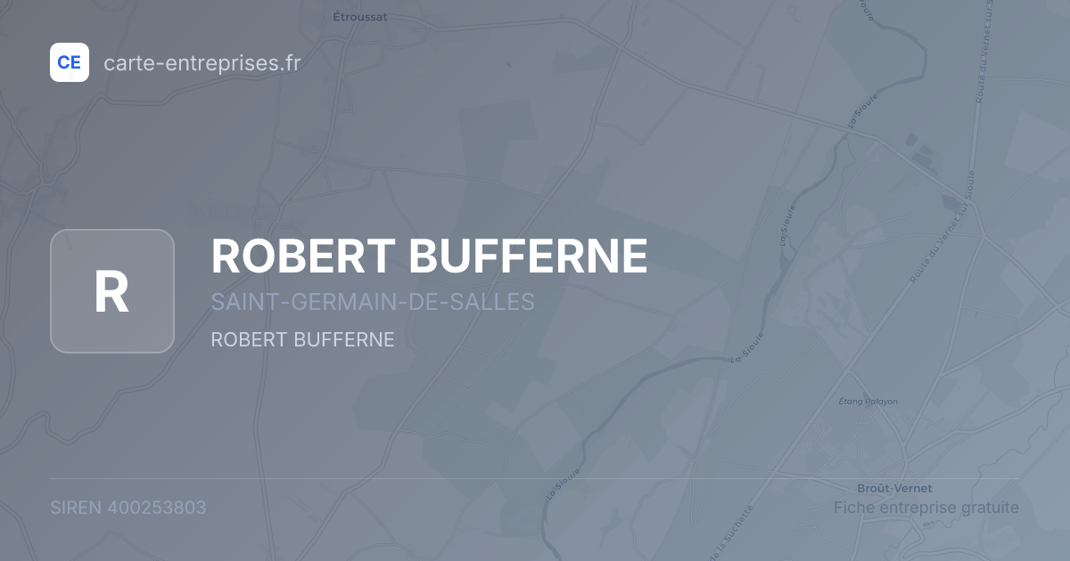ROBERT BUFFERNE — 400253803 — fiche entreprise