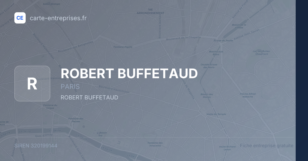 ROBERT BUFFETAUD — 320199144 — fiche entreprise