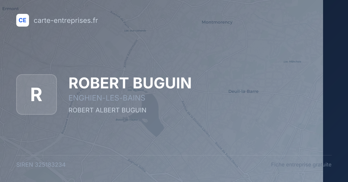 ROBERT BUGUIN — 325183234 — fiche entreprise