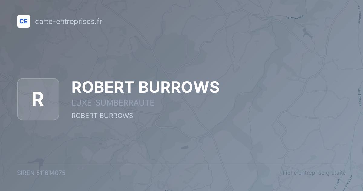 ROBERT BURROWS — 511614075 — fiche entreprise