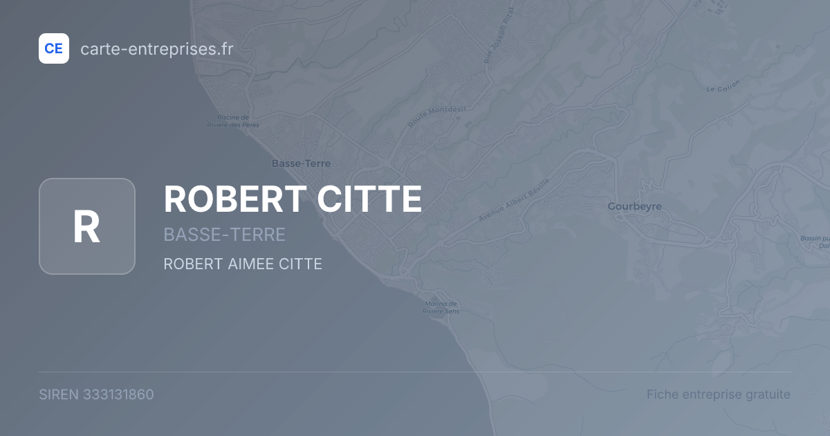 ROBERT CITTE — 333131860 — fiche entreprise