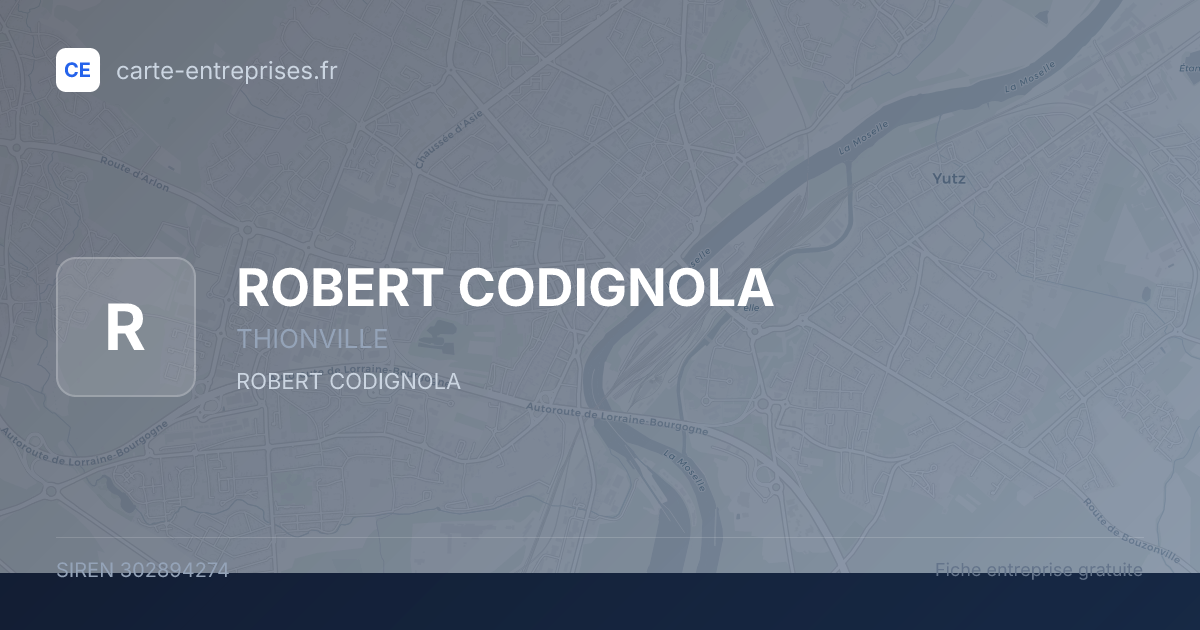ROBERT CODIGNOLA — 302894274 — fiche entreprise