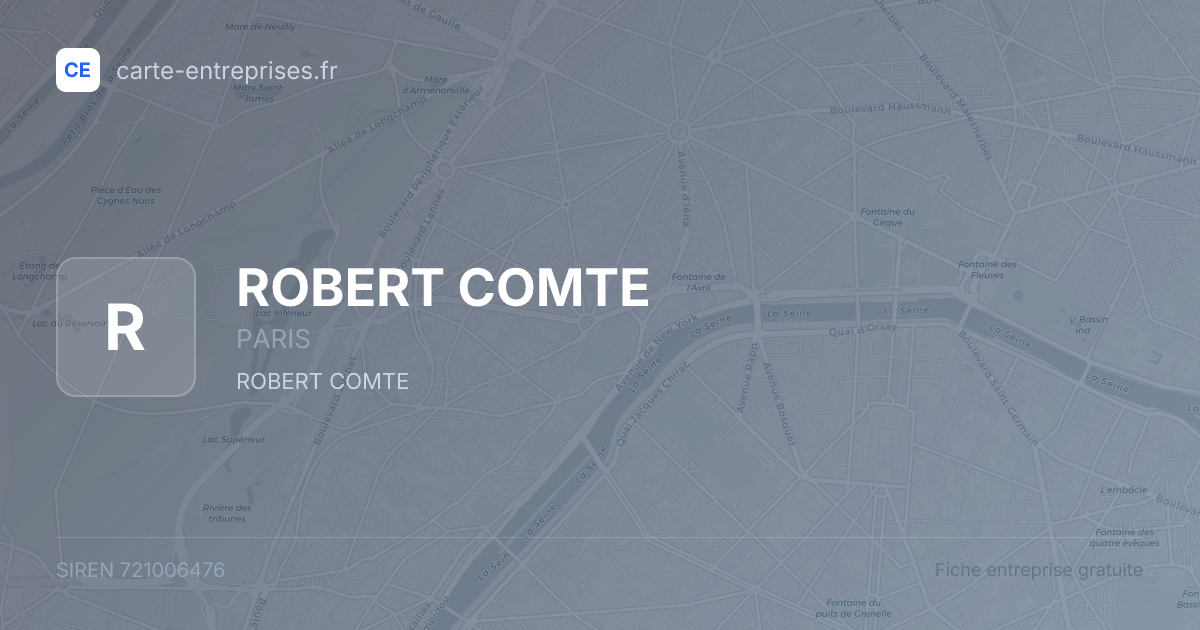 ROBERT COMTE — 721006476 — fiche entreprise