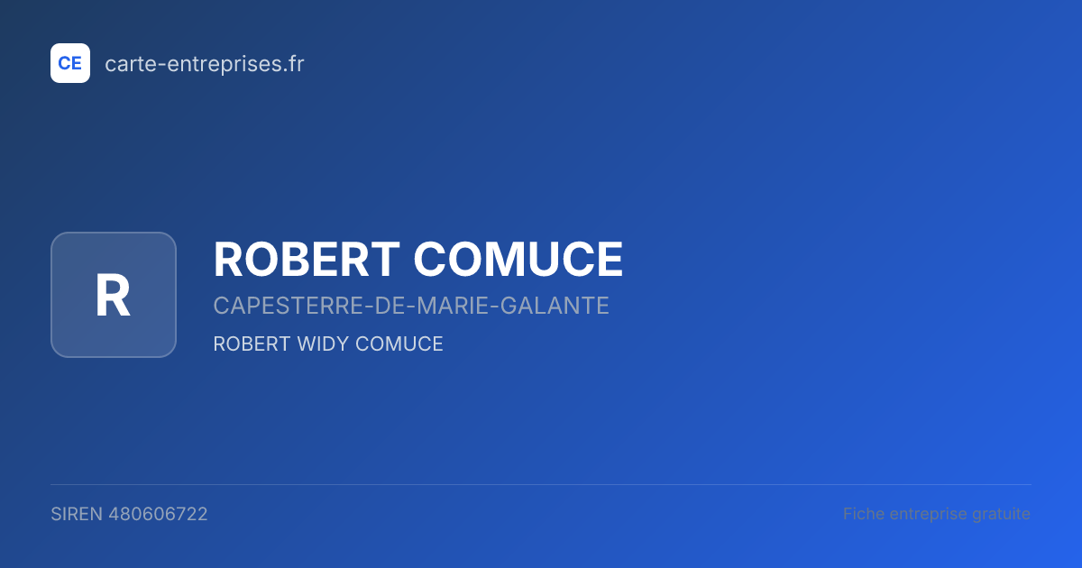 ROBERT COMUCE — 480606722 — fiche entreprise