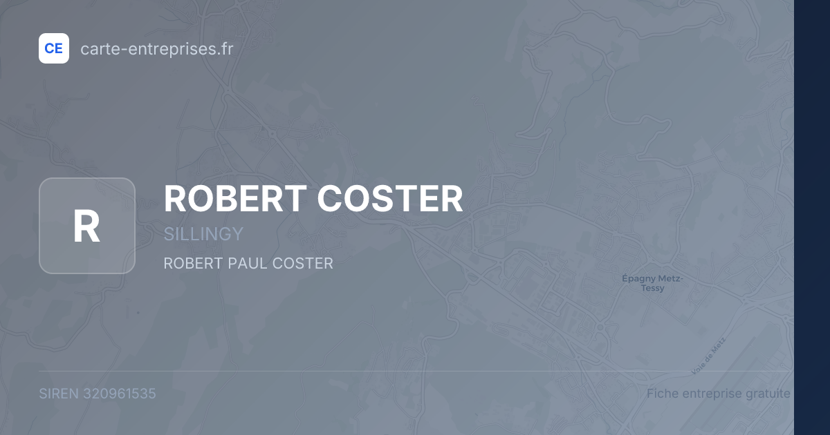ROBERT COSTER — 320961535 — fiche entreprise