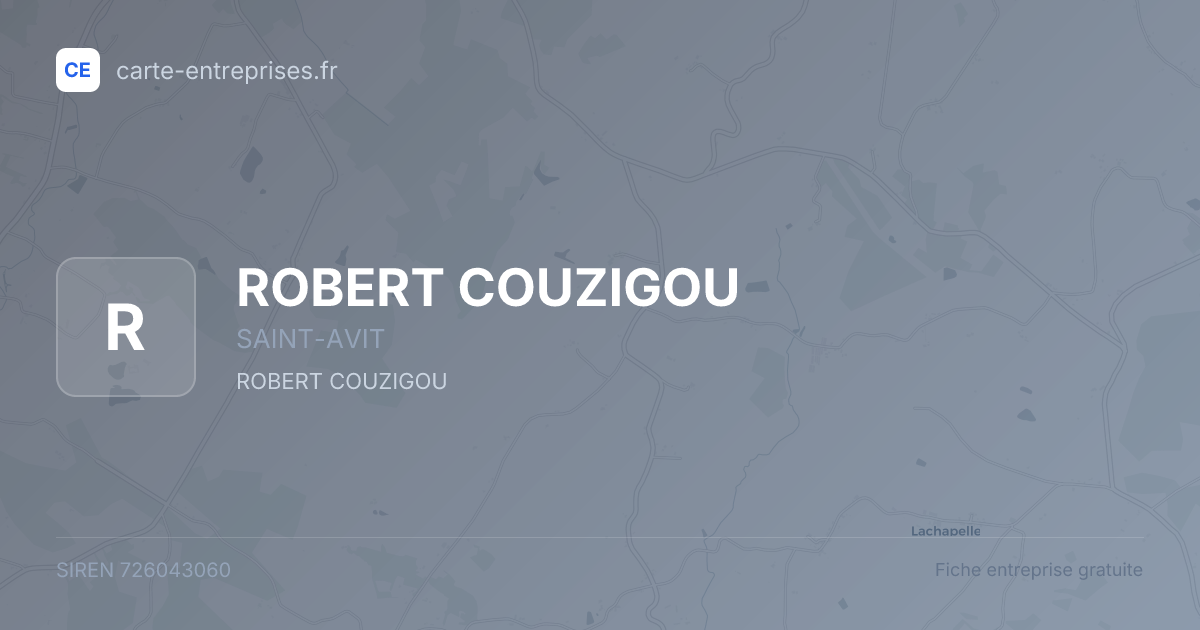 ROBERT COUZIGOU — 726043060 — fiche entreprise