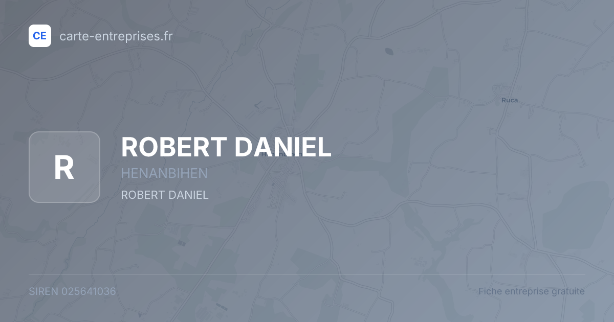ROBERT DANIEL — 025641036 — fiche entreprise