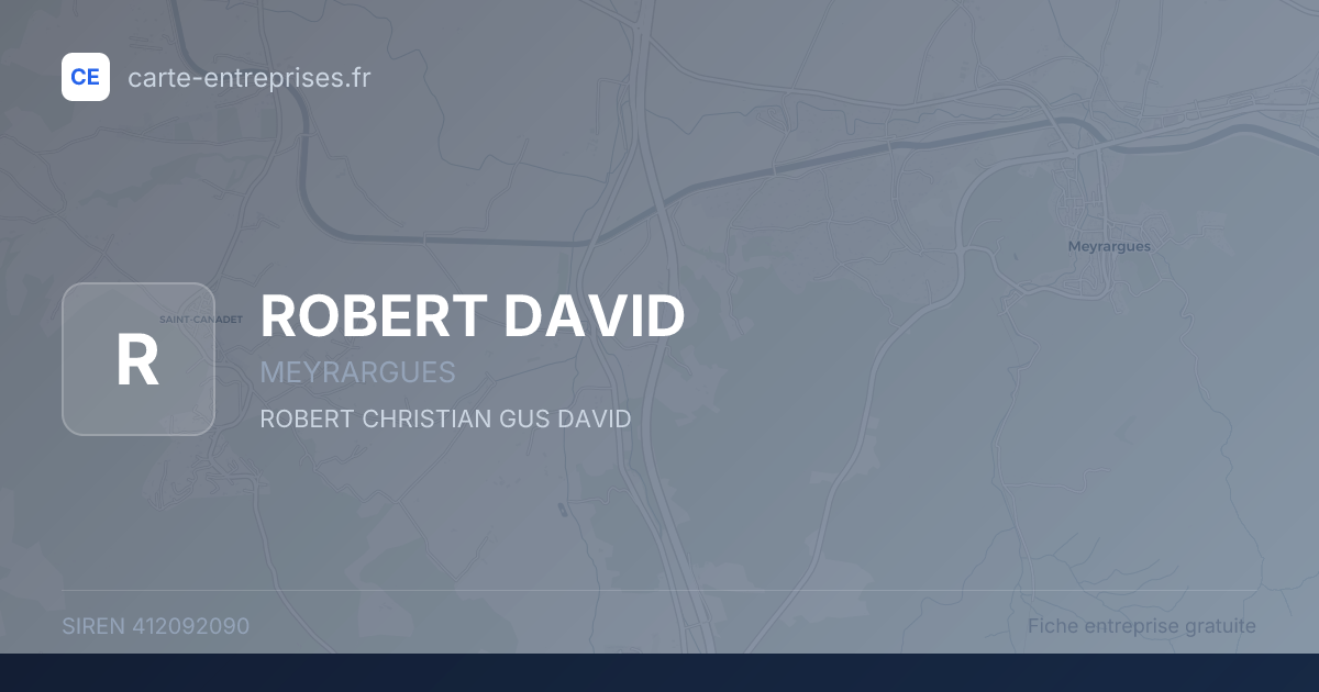 ROBERT DAVID — 412092090 — fiche entreprise