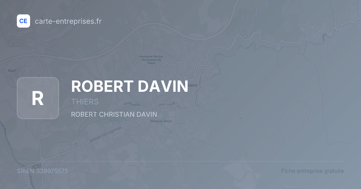 ROBERT DAVIN — 339975575 — fiche entreprise