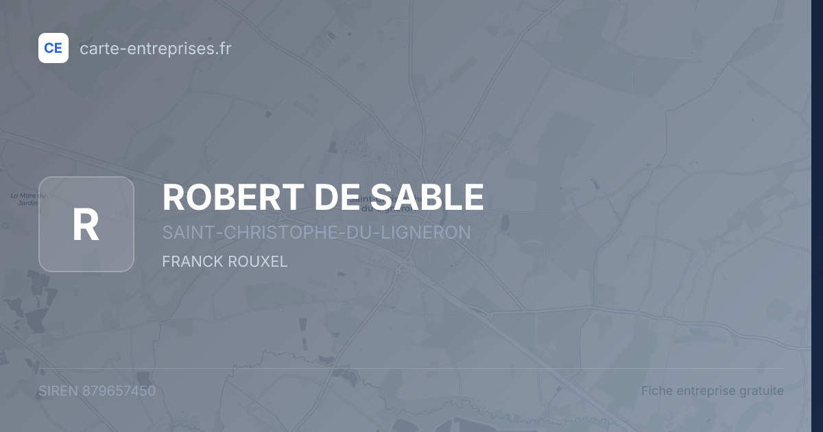 ROBERT DE SABLE — 879657450 — fiche entreprise