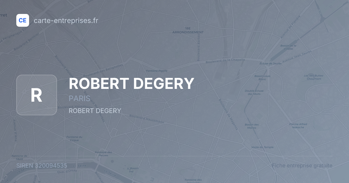 ROBERT DEGERY — 320094535 — fiche entreprise