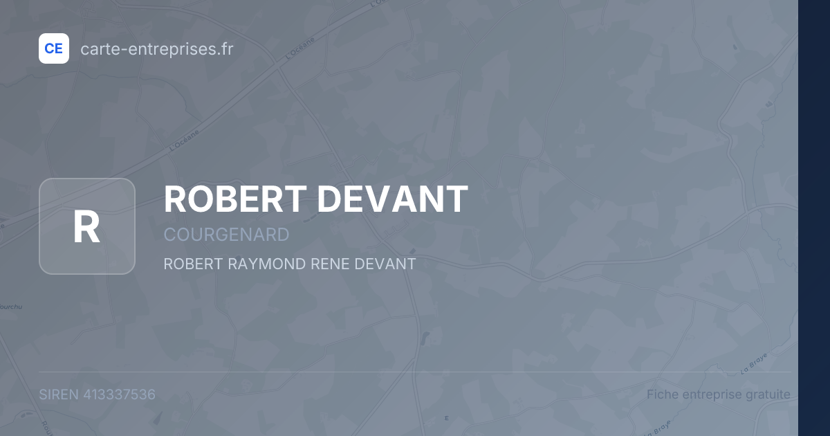 ROBERT DEVANT — 413337536 — fiche entreprise