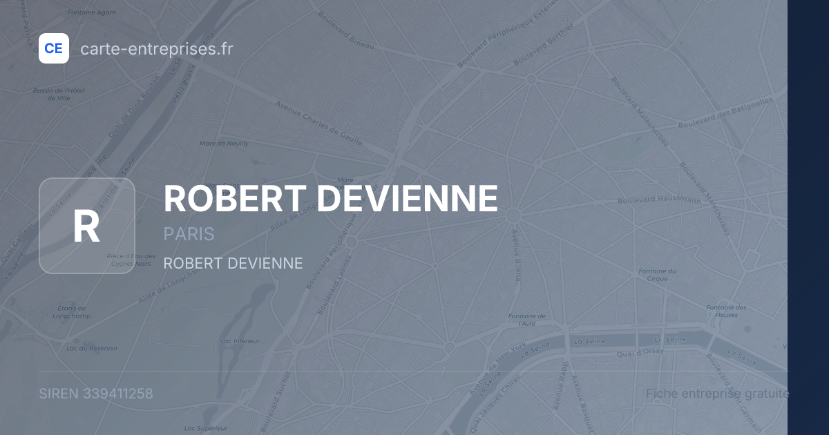 ROBERT DEVIENNE — 339411258 — fiche entreprise