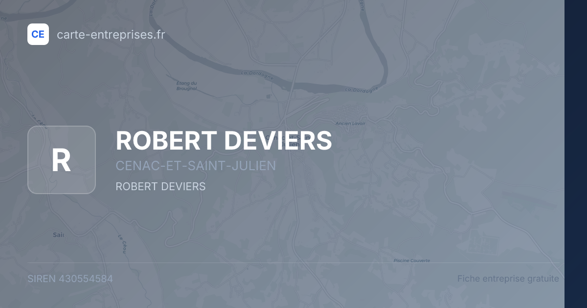 ROBERT DEVIERS — 430554584 — fiche entreprise