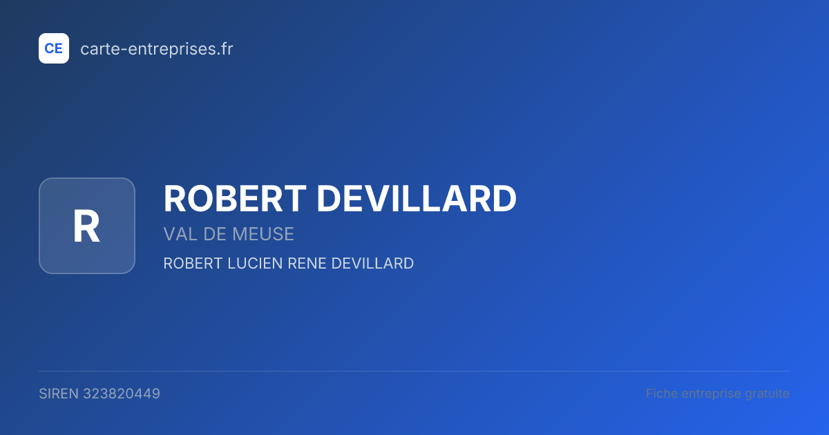 ROBERT DEVILLARD — 323820449 — fiche entreprise